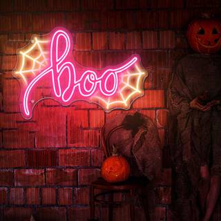 Halloween aesthetic neon wallpaper