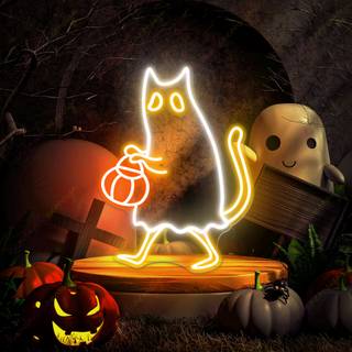 Halloween aesthetic neon wallpaper