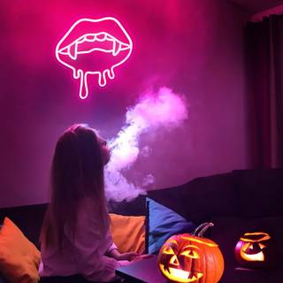 Halloween aesthetic neon wallpaper