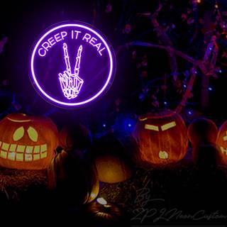 Halloween aesthetic neon wallpaper