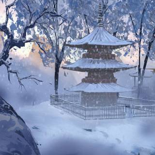 Anime winter PC wallpaper