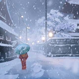 Anime winter PC wallpaper
