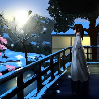 Anime winter PC wallpaper