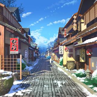 Anime winter PC wallpaper