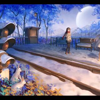 Anime winter PC wallpaper