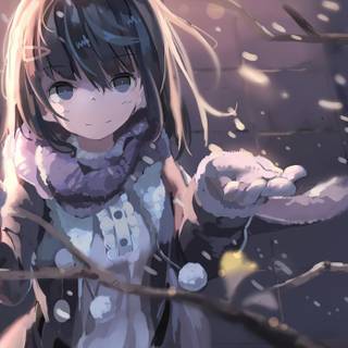 Snow anime winter wallpaper