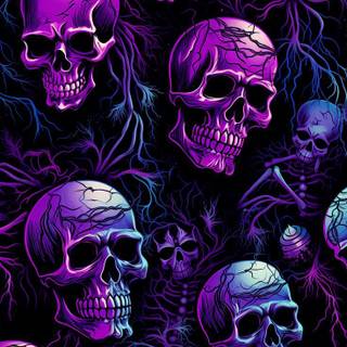 Blue and purple Halloween wallpaper
