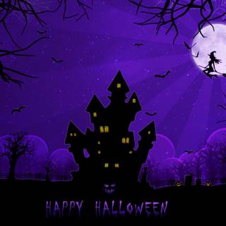 Blue and purple Halloween wallpaper