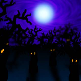 Blue and purple Halloween wallpaper