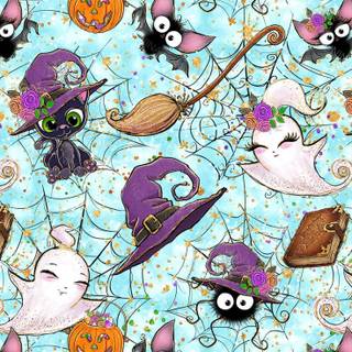 Blue and purple Halloween wallpaper