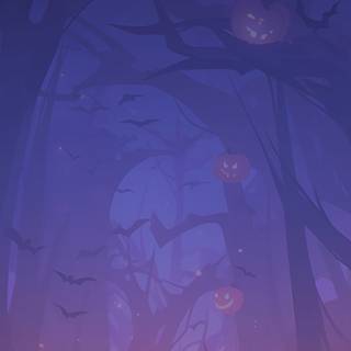 Blue and purple Halloween wallpaper