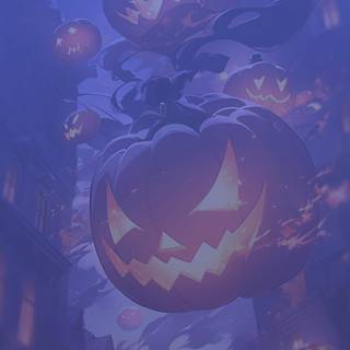 Blue and purple Halloween wallpaper