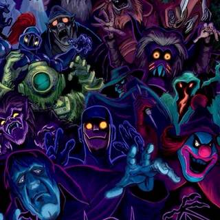 Blue and purple Halloween wallpaper