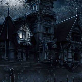 Halloween house iPhone wallpaper