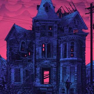 Halloween house iPhone wallpaper