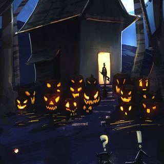 Halloween house iPhone wallpaper