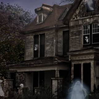Halloween house iPhone wallpaper