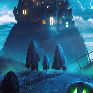 Halloween house iPhone wallpaper