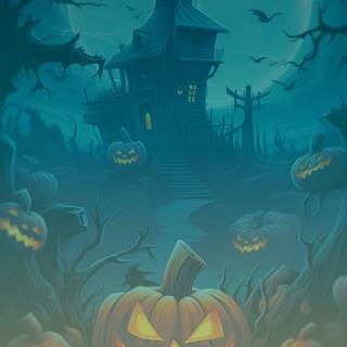 Halloween house iPhone wallpaper