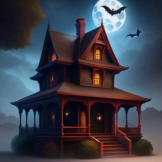Halloween house iPhone wallpaper