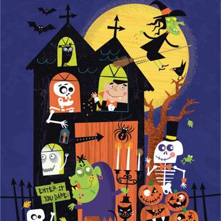 Halloween house phone wallpaper