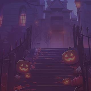 Halloween house iPhone wallpaper