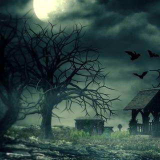 Halloween house phone wallpaper