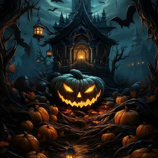 Halloween house phone wallpaper