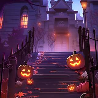 Halloween house iPhone wallpaper