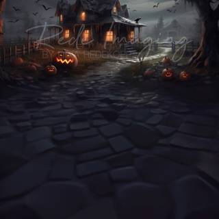 Halloween house iPhone wallpaper