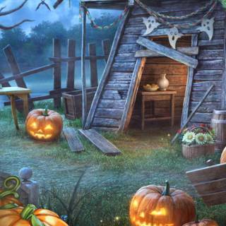 Halloween house iPhone wallpaper