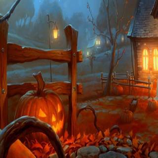 Halloween house phone wallpaper