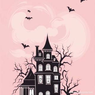 Halloween house iPhone wallpaper