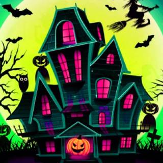 Halloween house iPhone wallpaper