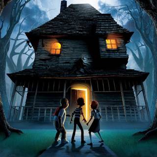 Halloween house iPhone wallpaper