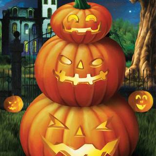 Halloween house iPhone wallpaper