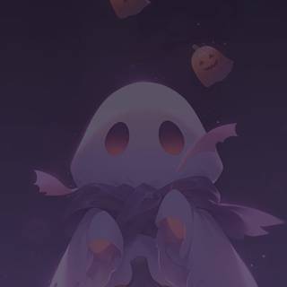 Halloween ghost and pumpkin wallpaper