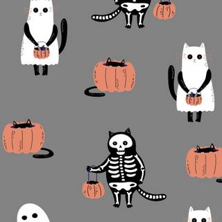 Cute spooky cat wallpaper