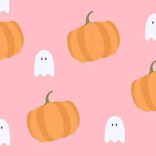 Halloween ghost and pumpkin wallpaper