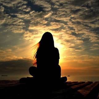 Alone sunset wallpaper