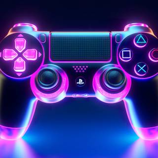 PlayStation neon wallpaper