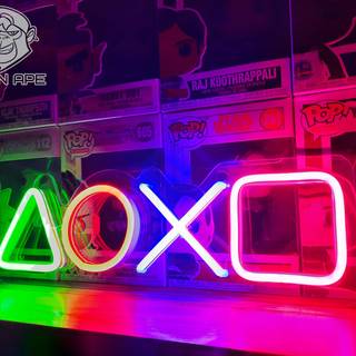 PlayStation neon wallpaper