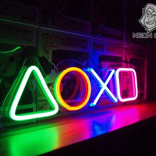 PlayStation neon wallpaper