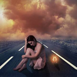 Alone sunset wallpaper