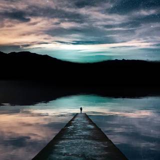 Alone sunset wallpaper