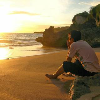 Alone sunset wallpaper