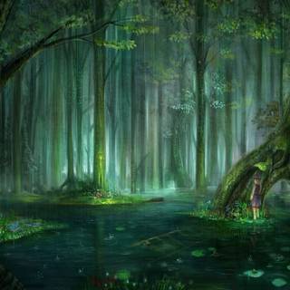 Mythical rainforest wallpaper