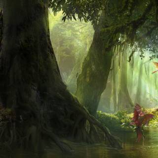 Mythical rainforest wallpaper