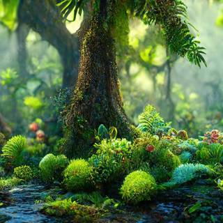 Mythical rainforest wallpaper