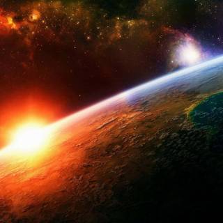 Sun in the space wallpaper